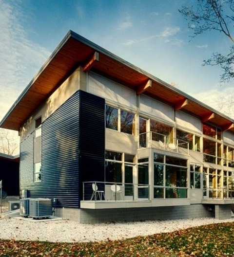 Exterior BaltimoreInspiration For A Massive, Contemporary, Shed-roofed, Three-story Metal Home Exterior