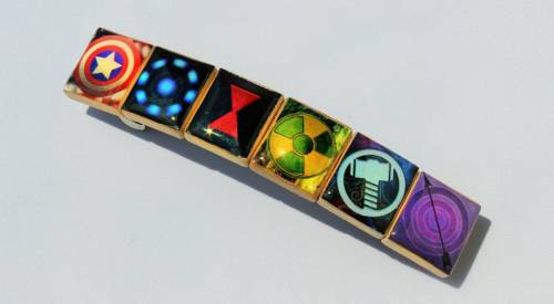 Neat first-stage MCU barrette, by Alexis Hejna at HoneysuckleRoseC on Etsy, made from repurposed Scr