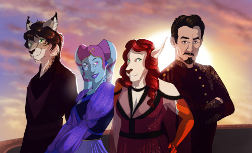 Group portrait for @naerwenia’s SWRPG crew! Such a great little collection of characters (not to men