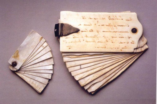 appendixjournal: Thomas Jefferson’s pocket notebooks, composed of erasable ivory plates on which he 