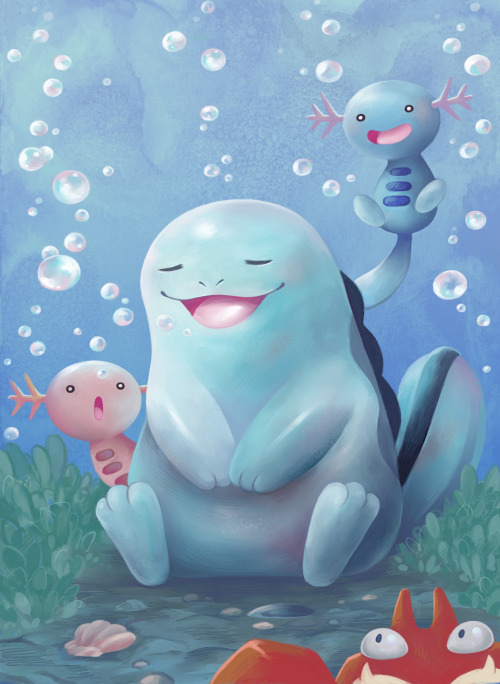 Some water babies <3based on the bubbling underwater areas in Ruby/Sapphire :3