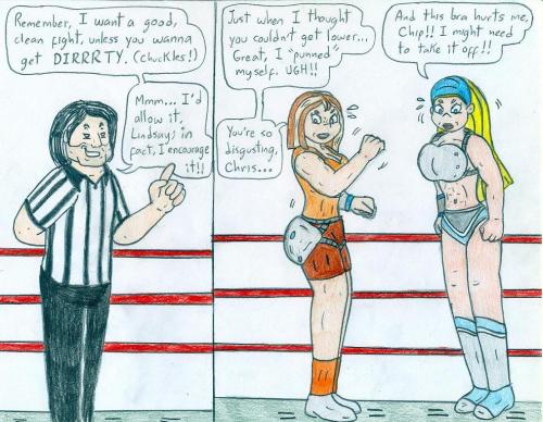 ironbloodaika:Something my bud, Jose-Ramiro, drew for me during some of his monthly requests. Needless to say this came about from our love of Total Drama and Celebrity Deathmatch. Two girls came to mind when I thought about one of my fave matches from