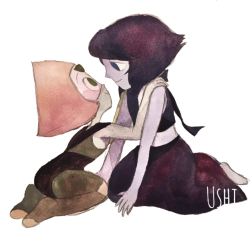 ushi418:  Watercolour practice/one hour doodle