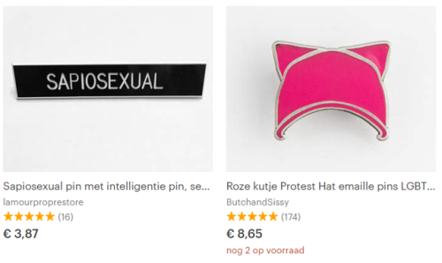 nedermemes:ik zocht op ‘lgbt pins’ op etsy en dit waren wat resultaten