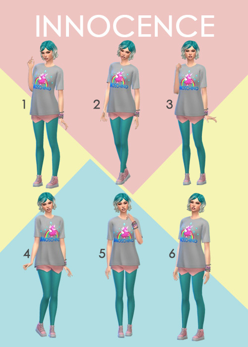 ♥ Innocence ♥Total 6 full body poses for the Sims 4 Gallery. For first, and second (tr