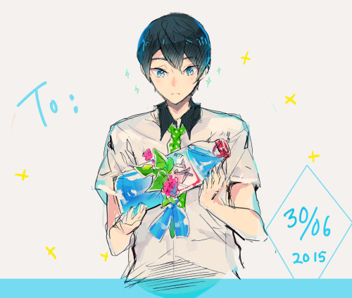 66lulu:30/06  Happy Birthdayy to our beloved Haruuu!! /////// I thought over a bouquet of flowers he