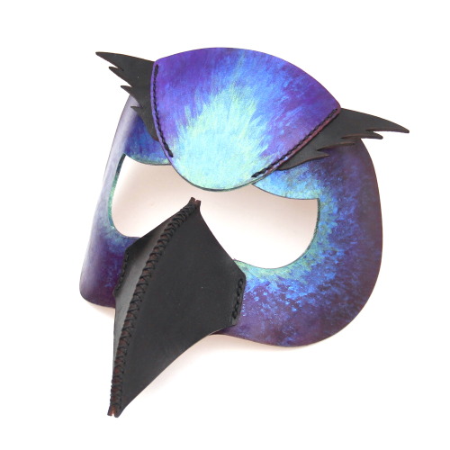 Owl Mask - One In Tropical Colors, One With Peacock Iridescence.