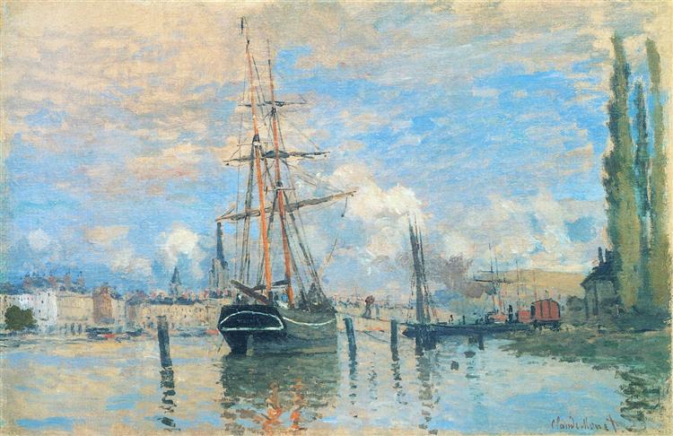claudemonet-art:    The Seine at Rouen (1872)   Claude Monet   