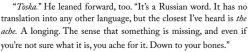 r-f-deangelis:  aseaofquotes:Maggie Hall, The Conspiracy of Us  Here is a question for you all, Toska, or Nui (Ennui)? which do you think is better for a race so long lived that every once in a while they go mad for new experiences?  Question for the