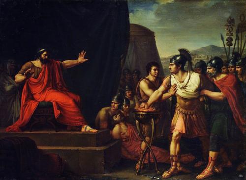 hadrian6: Mucius Scaevola Before Porsena. 1792. Antonio Wighi. Accademia Nazionale di San Luca. oil/