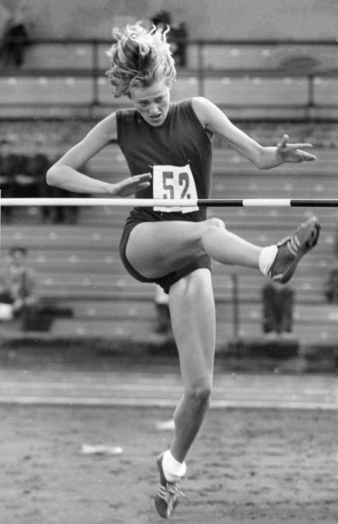 Swedish high jumper Gunhild Larking at the Melbourne Olympic Games in  1956