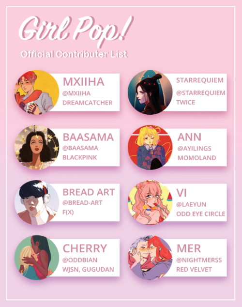 girlgroupzine: Girl Pop! An Unofficial Kpop Girls Fanart Zine - Official Contributor List! Thank you