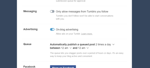 soullesshusk:  nonukesthanks:  tumblr implemented on-blog advertising, which is why blog theme html keeps getting messed up. To shut it off: Click the ‘person’ icon in the top right Select ‘Settings’ Select your blog from the column on the right
