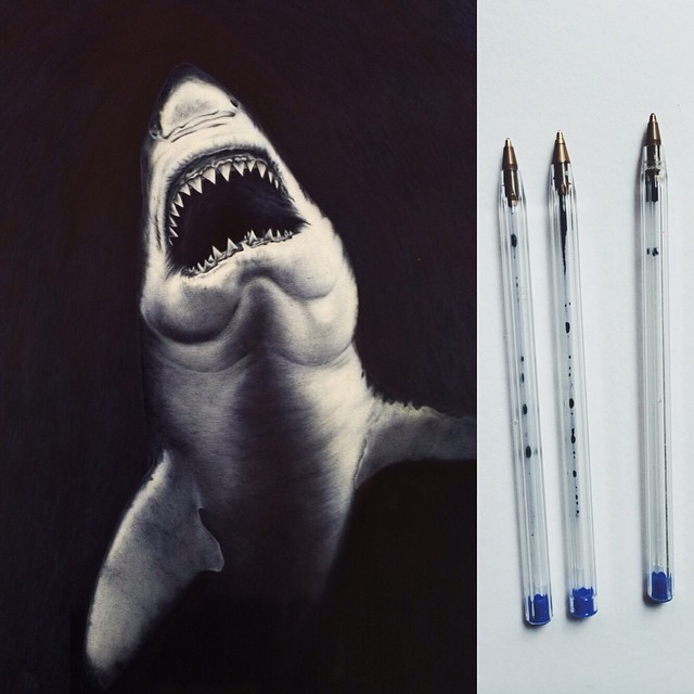 abadidabou:  DONE. 100% biro pen shark  