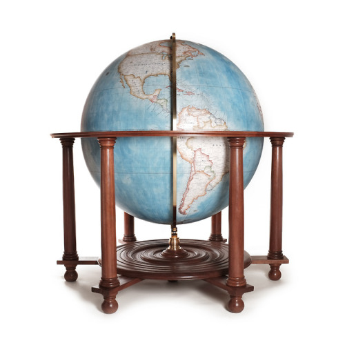 This 127cm (50 inch) diameter globe is cradled in a handcrafted Oak or Walnut base and available is 