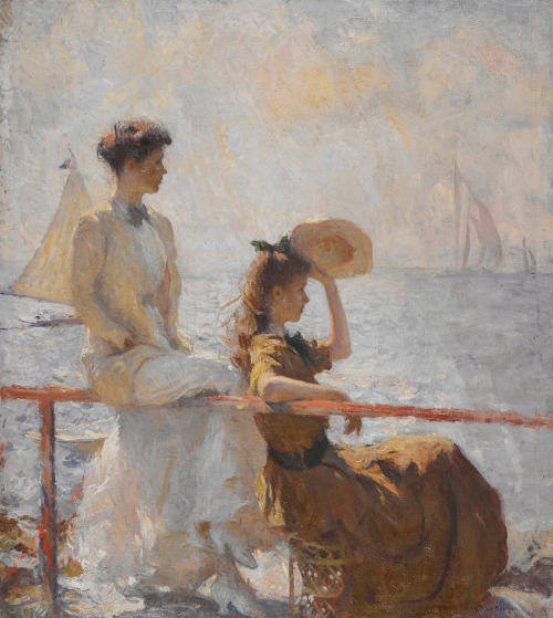 mysteriousartcentury:Frank Weston Benson (1862-1951), Summer Day, 1911, oil on canvas, 91.7 x 81.5 c