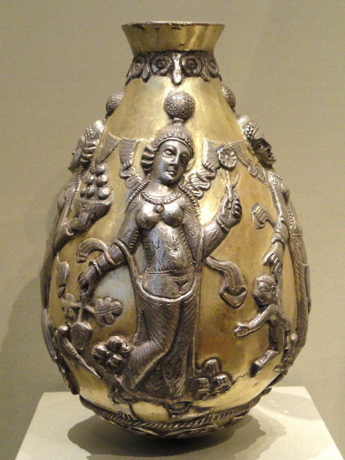 Ewers with female figures, Sasanian period Iran, 6th-7th c. AD