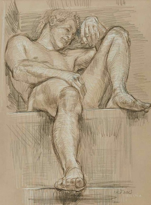 Male Nude (1950), Paul Cadmus (1904-1999) silk2-99