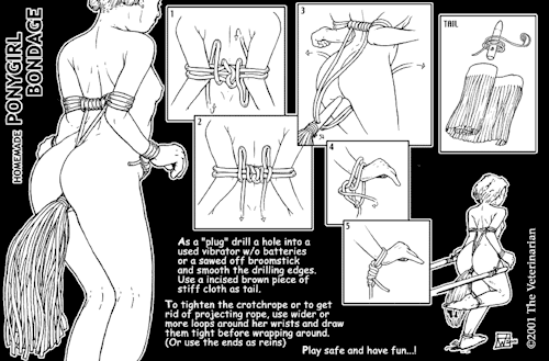 scream-to-the-hills:  Bondage and ponygirls. I’m sure someone out there will appreciate this. The self-bondage depicted is a favourite of mine. No-one notices beneath clothes, really! 