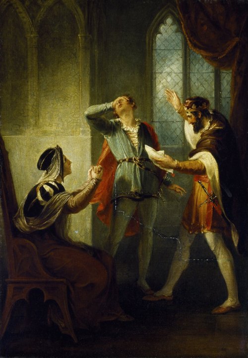 The Duke of York Discovering his Son Aumerle’s Treachery by William Hamilton (late 1790s, oil on can