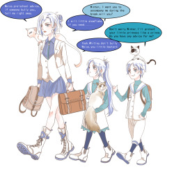 rwbyxw:  Weiss and Whitley went to school