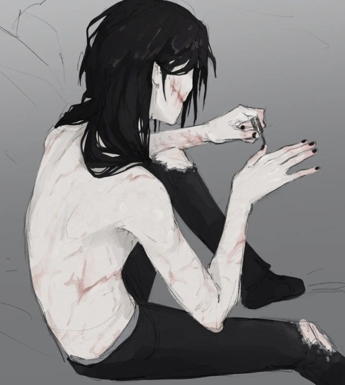 Emo Twink Painting His Nails