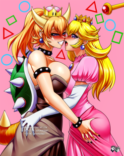 jadenkaiba:   “Oh my~!”COMMISSION FOR Hypno-Roxa of DeviantartBowsette and Princess Peach  enchanted by Kamek’s Love Spell .  OTHER PIECES ARE ON MY PIXIV ENJOY :) ————————————————————————————————-