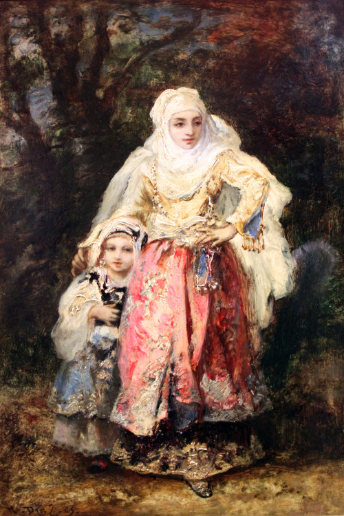 Oriental Woman with Her Daughter, Narcisse Virgile Diaz de la Peña, 1865