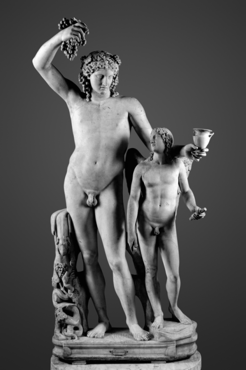 greekromangods: Dionysos and ErosRoman; 2nd century ADMarbleMuseo Archeologico Nazionale di Napoli**