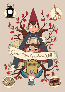 tohdaryl:  Over the Garden Wall fan art. Will be selling em as postcards on Comic Fiesta next week; and that’s a rock fact! 