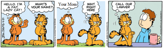 deathlyftforcutie:  ihatejonarbuckle:  jonarbuckleisacuck:    original character, do not steal  This would be so good as a silent Garfield because it’s exactly how cats work irl. Just two cats looking at each other bored and then one walking away 