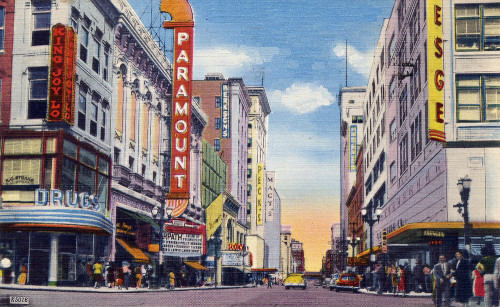 postcardtimemachine: Main Street, Kansas City, Missouri