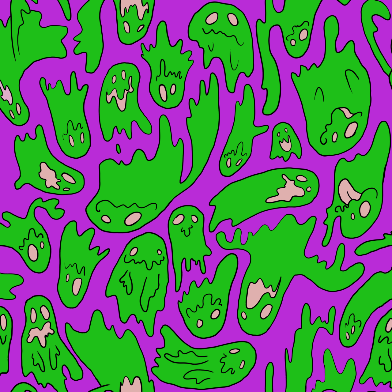 beecreeper:  I drew this repeating ghost pattern a month ago but I finally got around
