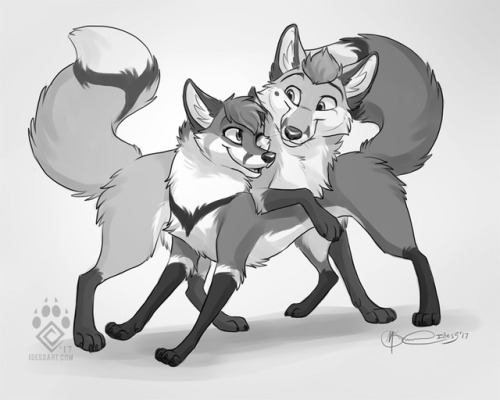 Patreon Reward sketch for Bubbles of her and her husband&rsquo;s fox characters n.n Loved doing this