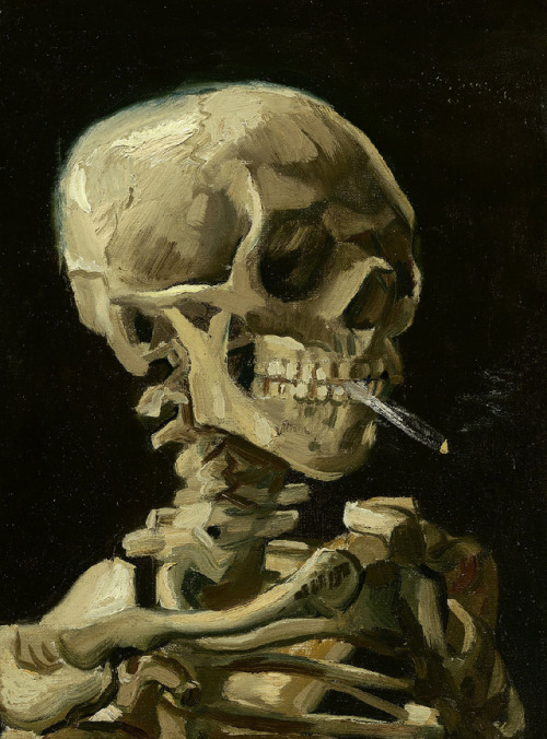 coldeurydice:art history meme: 1/9 paintingsskull of a cigarette with burning cigarette (kop van een