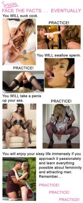 sissymeishappy:  hdman5557:  mikehardcook:  Very true and sexy can see it makin a lot of sense  Awesome !!!!   A good Sissy always gets completely dressed up and made up to practice.