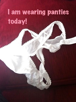 cumslutpantyboy:  forced-bi—-forced-fem:  sissification:  Are you wearing panties?  Yes I am 