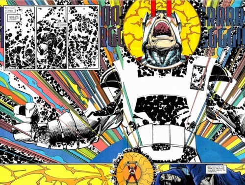 Orion spread by Walt Simonson. While I loved Simonson’s more “street level” work on Manhunter, some 