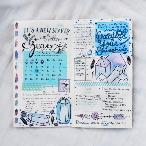 peachdanik-journal: Some of my 2017 spreads compilation