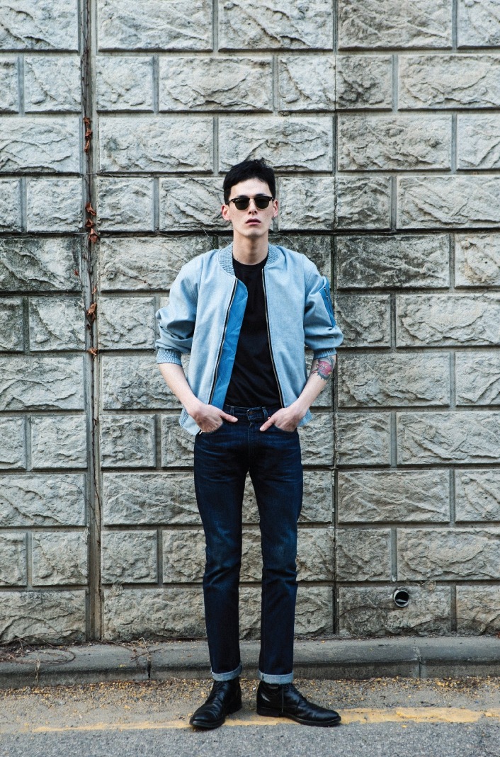 bloshit:  [ 2014 S/S 1987STUDIO ] MA-1 denim flight jacket