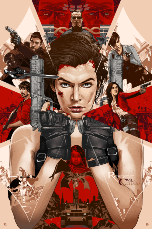 Hired by Sony Pictures in collaboration w/ Poster Posse to do an art for Resident Evil Movie In thei