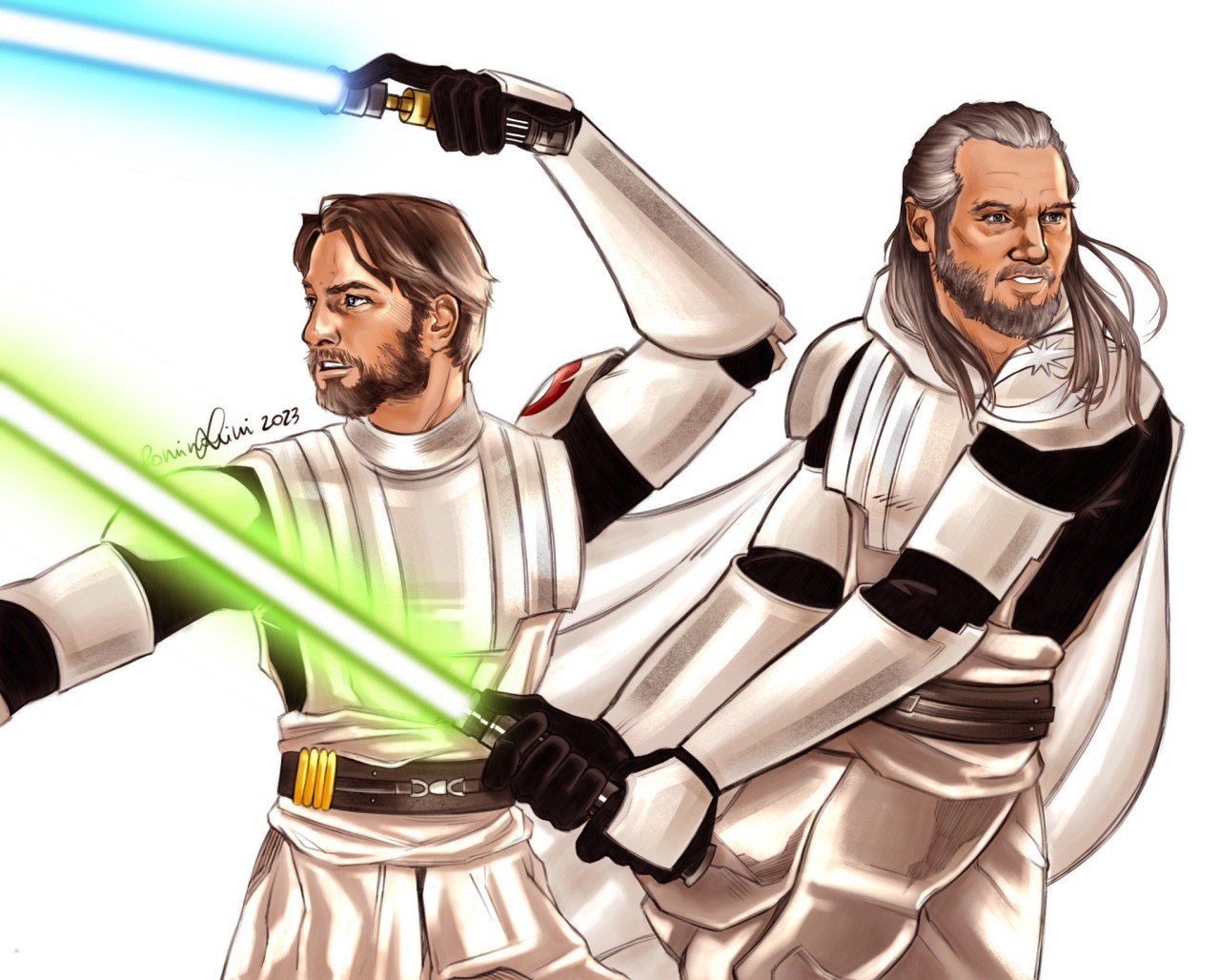 Star Wars Art Imagines Qui-Gon Jinn Fighting In The Clone Wars
