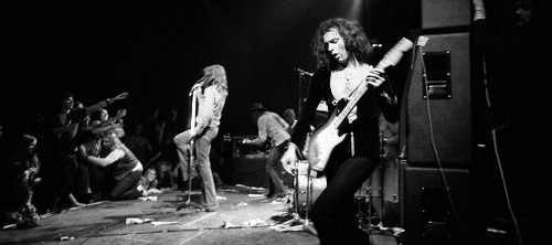 Deep Purple Mk II, during one of their agressive live performances in 1972 Ian Gillan, Roger Glover,
