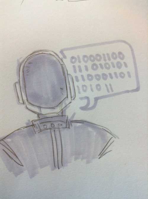 thejoggingdead:Robot sketches and reversal auI learned the binary alphabet just to make that joke