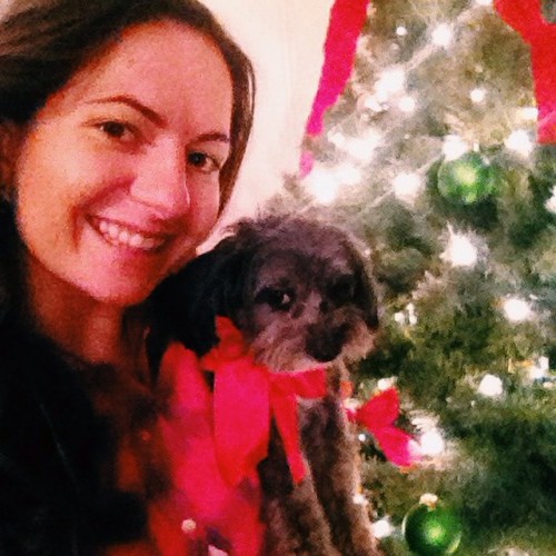 #christmastree ✔️ #twinklelights ✔️ #flannel ✔️ #puppywithabow ✔️ You could definitely say &lsqu