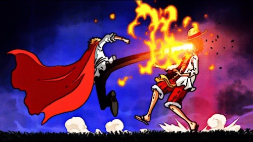 luffy-king:One Piece luffy and sanji fight  Episode - 808 (⌒_⌒;)