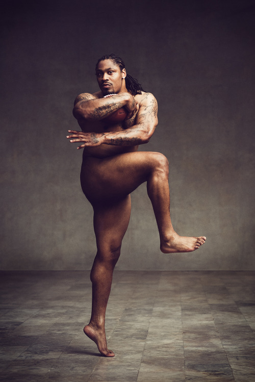 beholdthebeautiful:Seattle Seahawk running back Marshawn Lynch by Carlos Serrao for ESPN Magazine Body Issue 2014 + making of video http://espn.go.com/video/clip?id=11173962