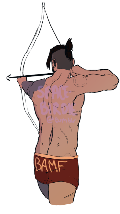 back muscles r so weird……… what the heckalso thos e are mccree’s shorts bc hanz