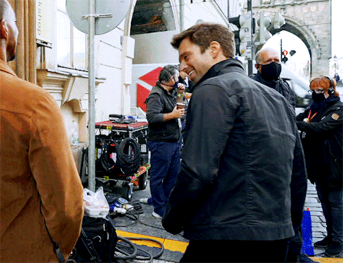 gaybuckybarnes:SEBASTIAN STAN behind the scenes of THE FALCON AND THE WINTER SOLDIER