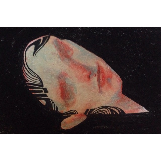 danielleotrakjiart:  Weird pastel drawing I did today 🌚 #currentmood #pastel #drawing